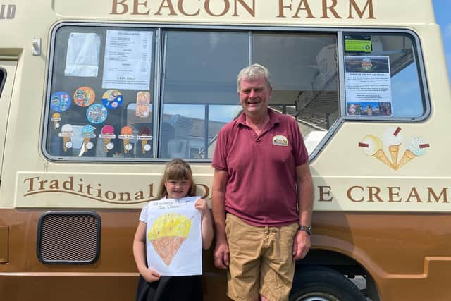 The children were delighted when the ice cream was delivered by Beacon Farm