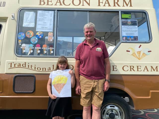 The children were delighted when the ice cream was delivered by Beacon Farm