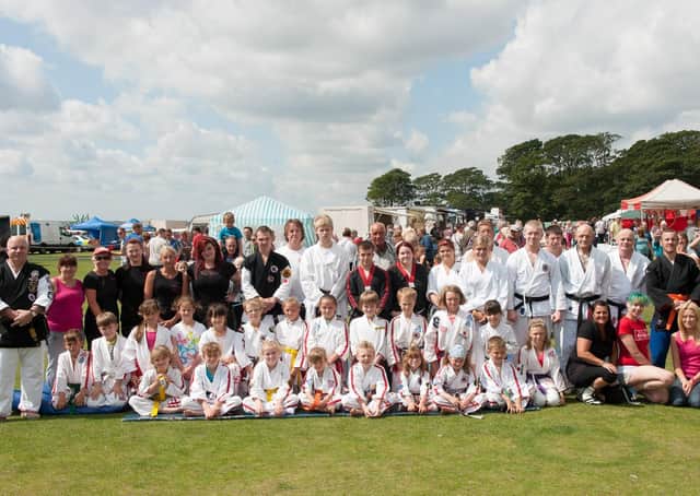Members of the Bridlington Martial Arts and Fitness Centre pose for the Free Press photographer at the Sewerby Gala in 2013. Do you recognise any of the people in the picture? (msh1330x699)