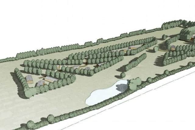 An artist's impression of what the new lodges in the middle of the golf course could look like.