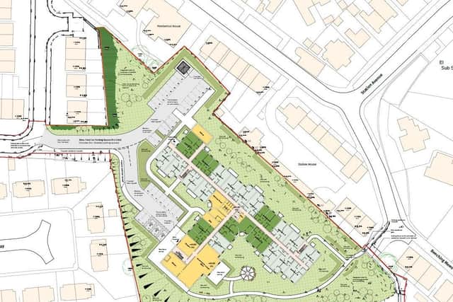 A map of the site at The Garth, Whitby.