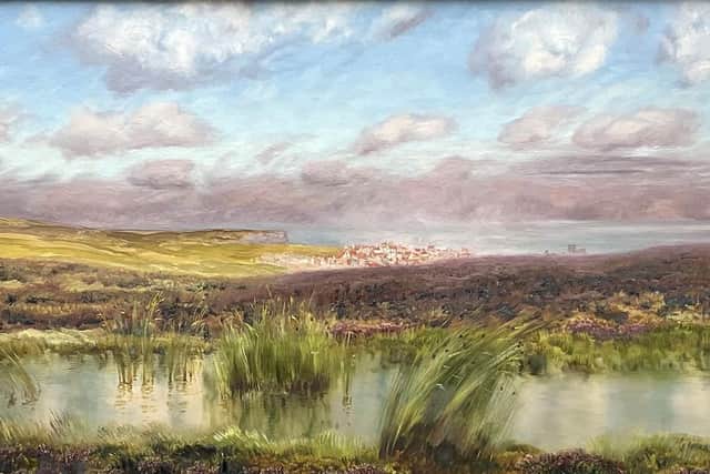 A view of Fylingdales Moor looking towards Whitby by Pre-Raphaelite landscape artist John Brett.