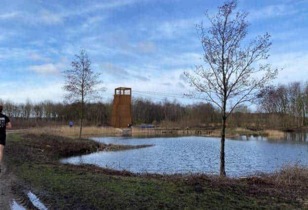 An artist impression of the two zip lines at Wyekham Lakes. (North Yorkshire Water Park)