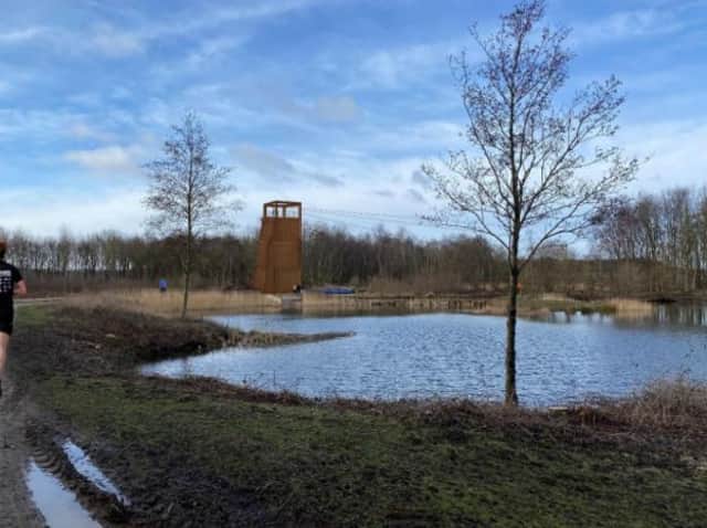 An artist impression of the two zip lines at Wyekham Lakes. (North Yorkshire Water Park)