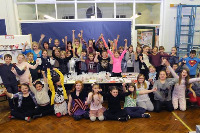 Burlington School’s lunch time craft club pose for the photographer at the Christmas Fair in 2013. Do you recognise any of the youngsters in the picture. Photograph by Roger Pattison (NBFP ROG051270)