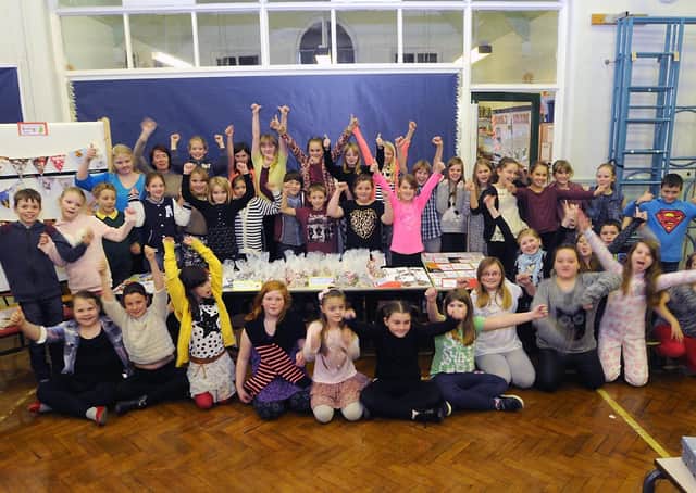 Burlington School’s lunch time craft club pose for the photographer at the Christmas Fair in 2013. Do you recognise any of the youngsters in the picture. Photograph by Roger Pattison (NBFP ROG051270)