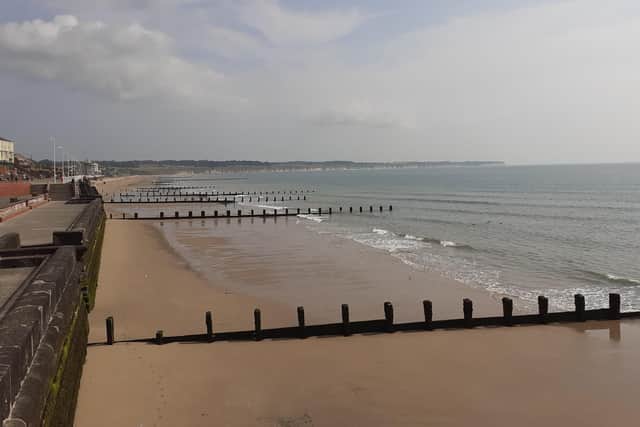 Glyn Machin uses the breakers on Bridlington’s North Beach to good effect.