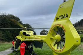 The casualty being loaded onto the Yorkshire Air Ambulance. (Scarborough and Ryedale Mountain Rescue Team)