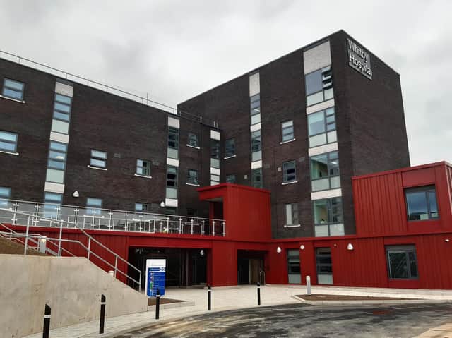 Whitby Hospital and a view of its newly-renovated tower block.