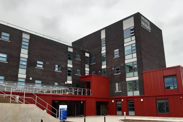 A view of the renovated tower block at Whitby Hospital.