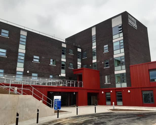 A view of the renovated tower block at Whitby Hospital.