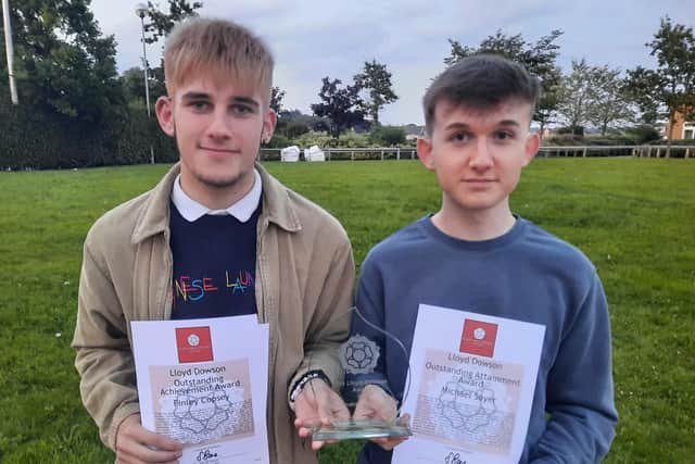 Lloyd Dowson Award winners Finley Copsey and Michael Sayer.Lloyd Dowson Award winners Finley Copsey and Michael Sayer.