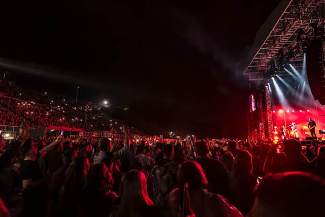 The Open Air Theatre's 2021 season closes tonight; pictured is the Snow Patrol concert.