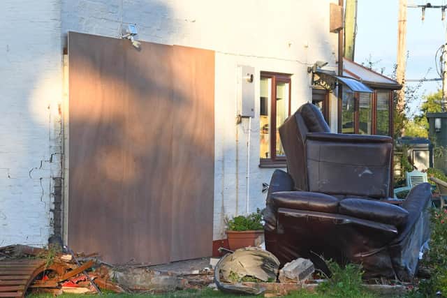 Part of the property was boarded up