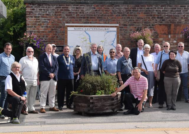 Guests gather at Hunmanby Railway Station during the Heritage Day event.