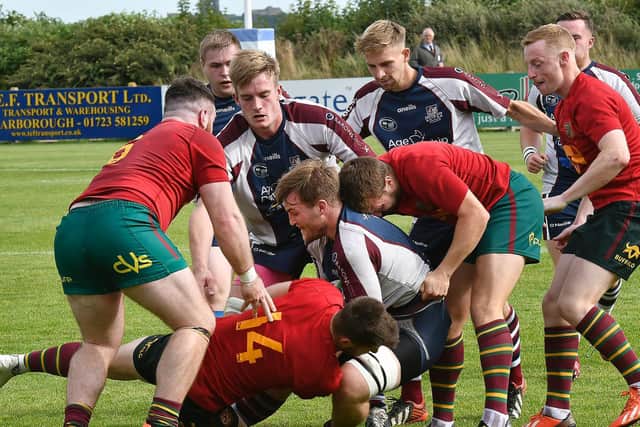 Scarborough RUFC skipper Drew Govier in action