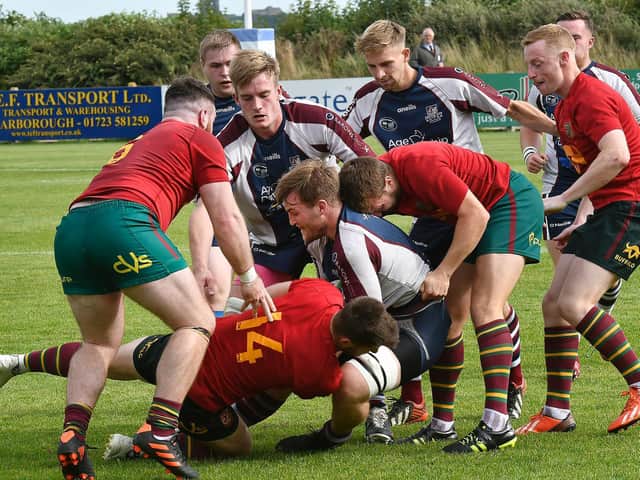 Scarborough RUFC skipper Drew Govier in action