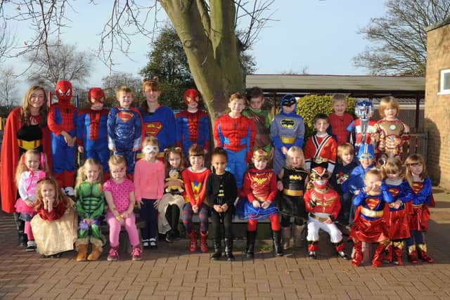 Martongate School pupils become Children in Need Super Heroes back in 2013. Do you recognise any of the children in Class 1. Photograph by Paul Atkinson (NBFP PA1346-15c)