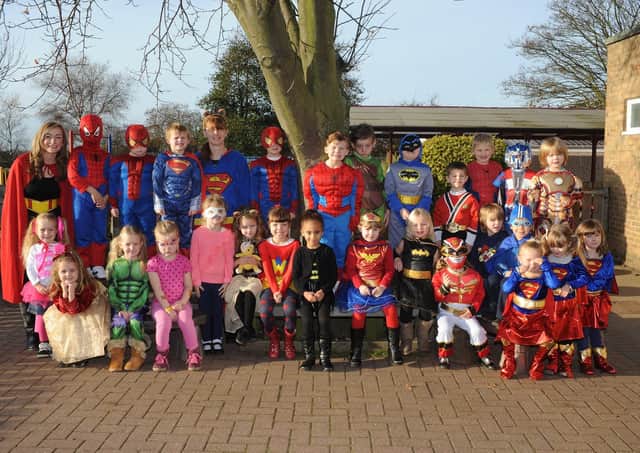 Martongate School pupils become Children in Need Super Heroes back in 2013. Do you recognise any of the children in Class 1. Photograph by Paul Atkinson (NBFP PA1346-15c)