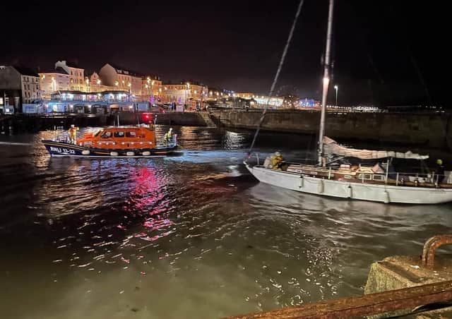 The all weather lifeboat towed the stricken yacht back to Bridlington Harbour, taking two hours.