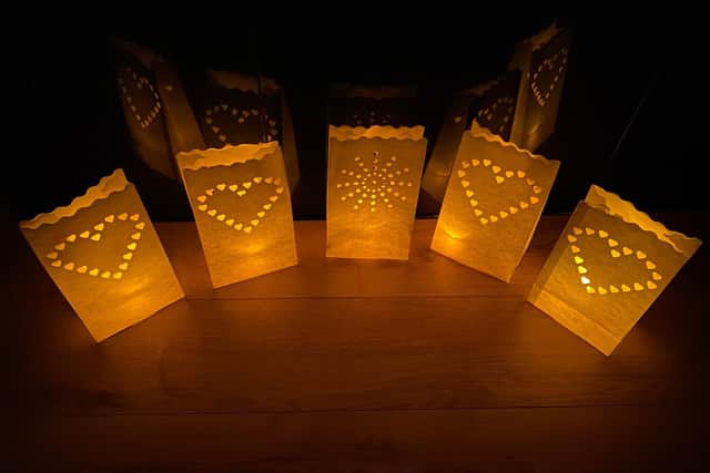 People will receive a keepsake card, a light and lantern bag to display at home