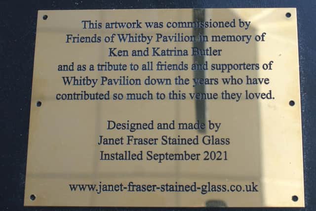 An inscription on the plaque.