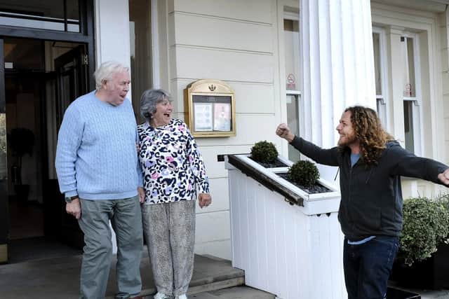 Peter surprises his parents with a reunion at Scarborough's Crown Spa Hotel.