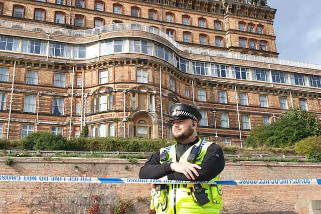Police outside the Grand Hotel
