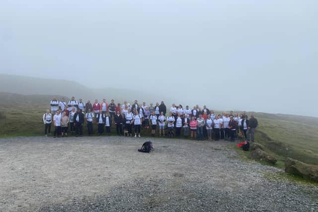 Zumba group members from around the Whitby area get set to start their fundraising walk for Whitby Hospital.