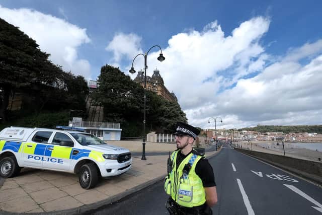 Police cordoned off the roads around the Grand Hotel