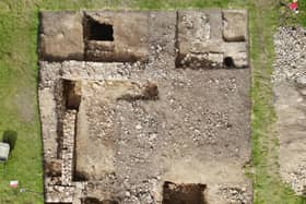 View of Brompton Castle Hill looking south showing the excavation (image S. Temlett/SAHS)
