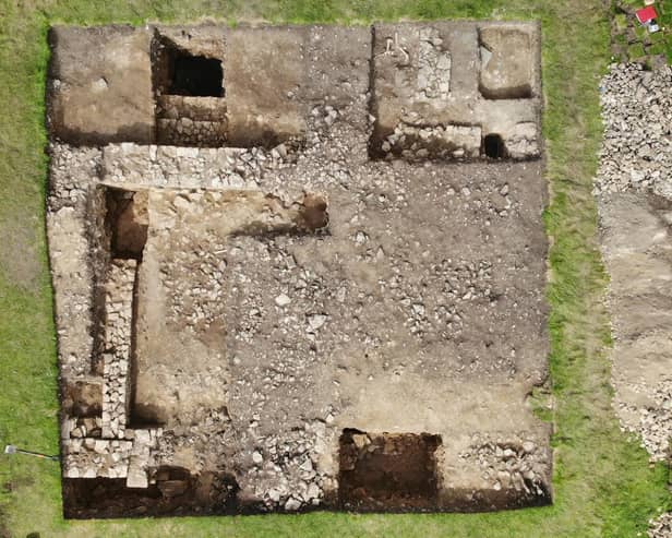 View of Brompton Castle Hill looking south showing the excavation (image S. Temlett/SAHS)