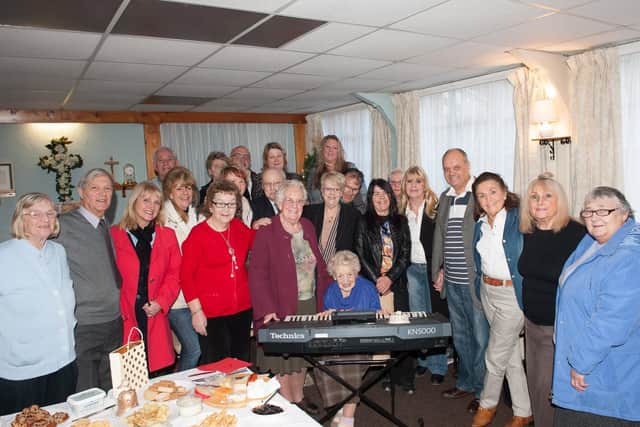 Pianist Edith Negus celebrates her 102nd birthday with friends at Bridlington Spiritualist Church in 2013. (msh1352x016)