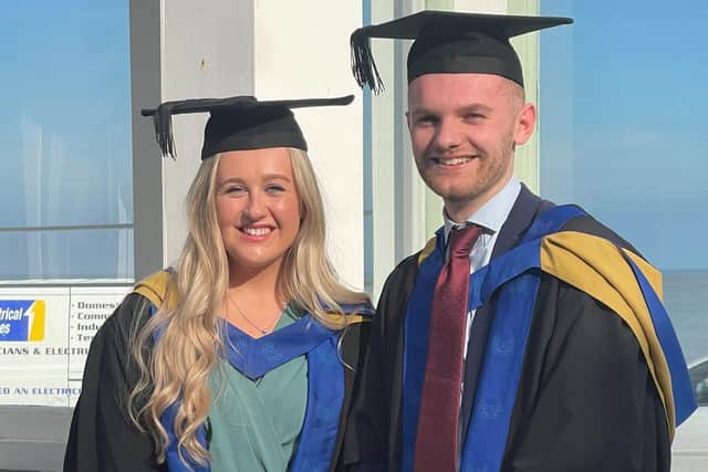 Beth Rowley and Jake Jackson at their graduation. (Castle Employment)