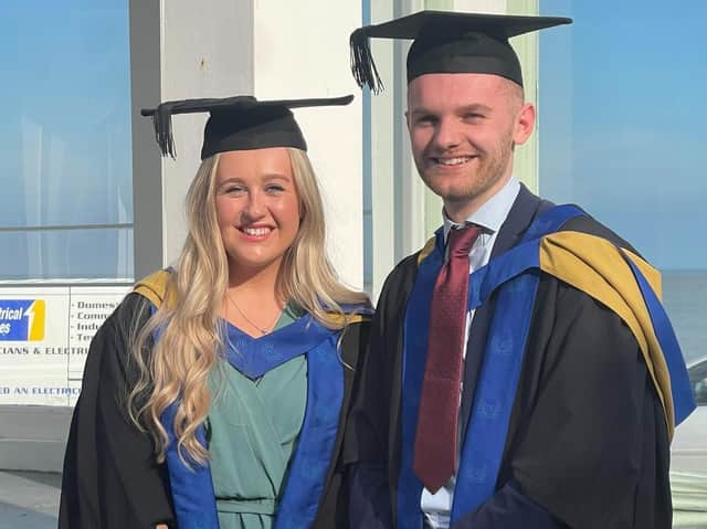 Beth Rowley and Jake Jackson at their graduation. (Castle Employment)