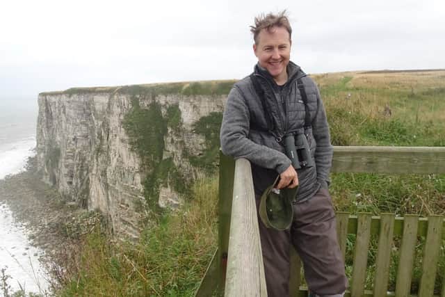 Actor Sam West is pictured at RSPB Bempton. Photo courtesy of RSPB Images