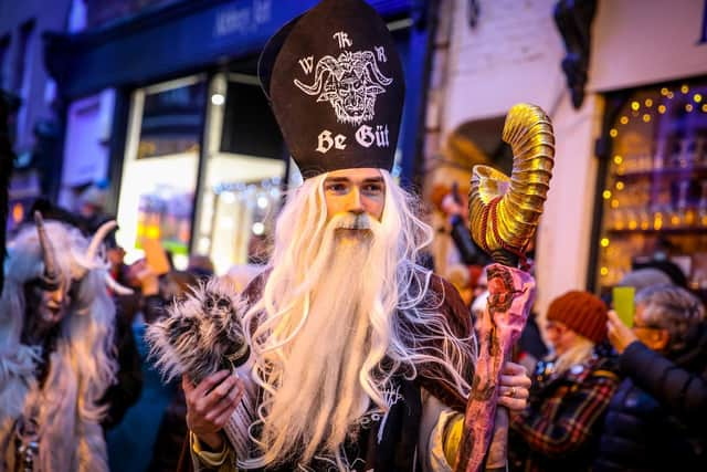 A Krampus Run on Whitby's Church Street - the procession moves to the west side of town this year.