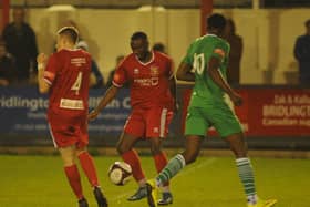 Harold Monkam in action for Bridlington Town in the 1-1 draw at home to Frickley

Photos by Dom Taylor - available to order by Emailing s70dom@gmail.com or on Facebook at DT Sports Photographs