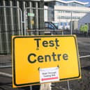 The Covid testing centre on William Street coach park in Scarborough. (JPI Media/ Richard Ponter)