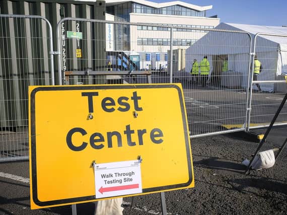 The Covid testing centre on William Street coach park in Scarborough. (JPI Media/ Richard Ponter)