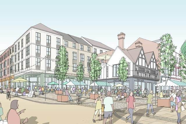 An artist's impression of the scheme proposed for Newborough in Scarborough issued by developers Wrenbridge and Buccleuch Property.