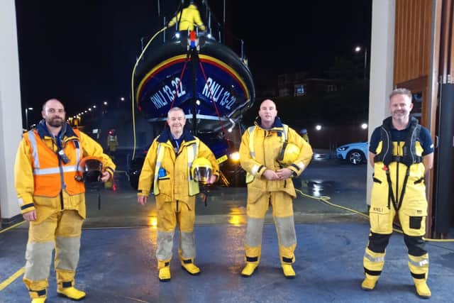 Pictured from left to right are Mike Patrick, driver and head launcher, Steve Lilley, head launcher, Chris Shaw, driver and head launcher, and Chris Brompton, driver.