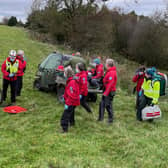 Rescuers were called to May Beck and used a farmer's all-terrain vehicle to help move an injured man. Photo: (Scarborough and Ryedale Mountain Rescue Team)