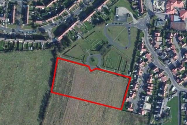 The proposed extension to the Lawns Cemetery in Filey.