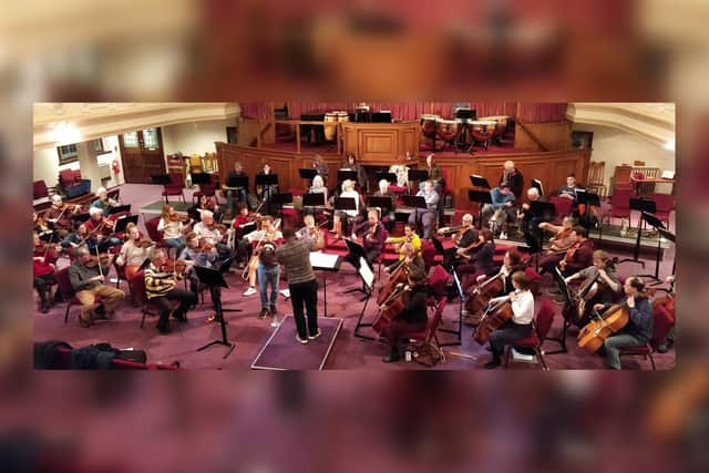 Scarborough Symphony Orchestra prepares for its concert at Queen Street Methodist Church