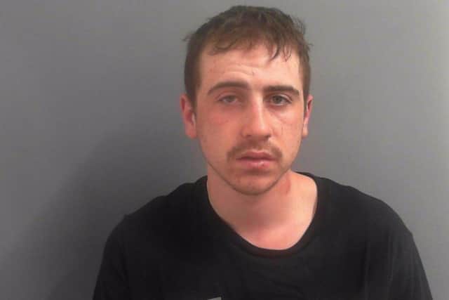 Ben Collins, 21, was jailed after his sickening attack on an elderly man left them with a "life-changing" injury.
