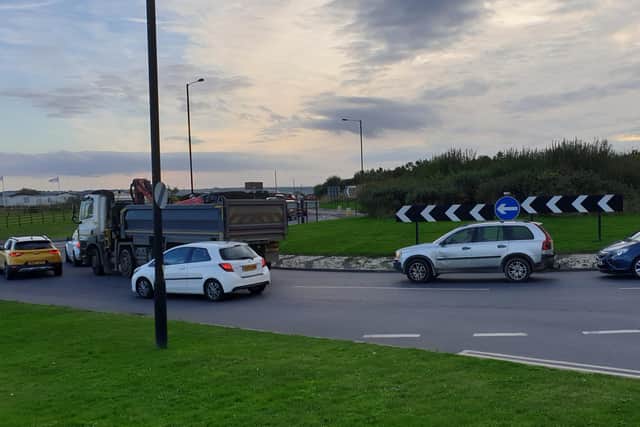 Traffic has been held up by the accident