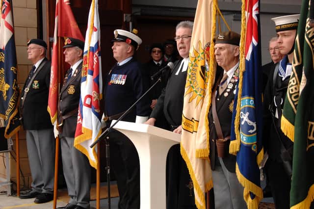 The lifeboathouse Remembrance Service in 2019.