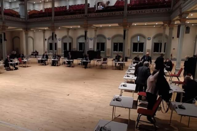 The Conservatives, right, walked out of the meeting in protest. (Photo: Scarborough Borough Council YouTube)