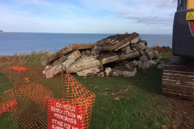 The rubble from the demolished pillbox was taken away by Scarborough Council. (Photo: Scarborough Borough Council)